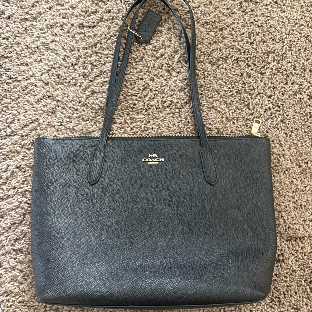 Coach Black Leather Tote